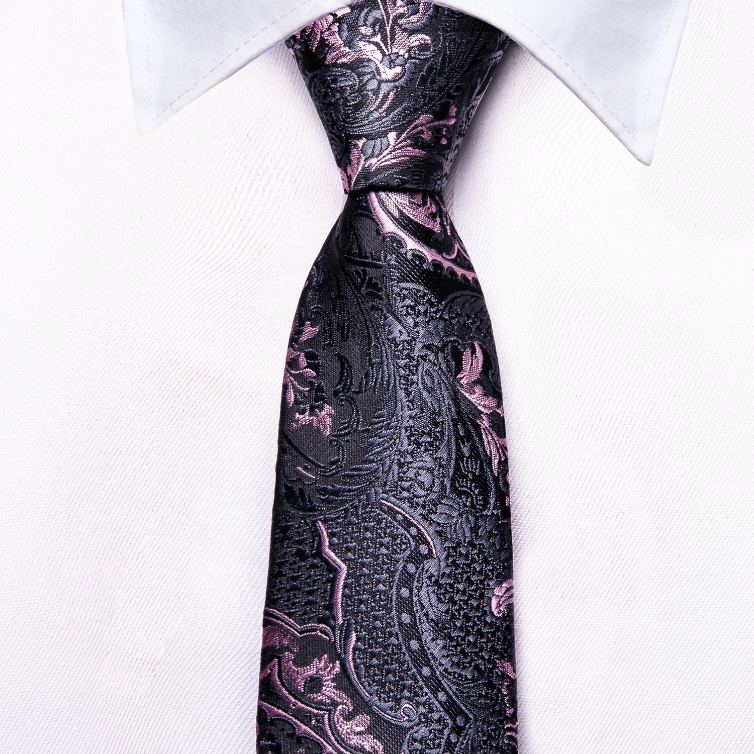 GentCrest Black Paisley Tie with Accessories - Image 7