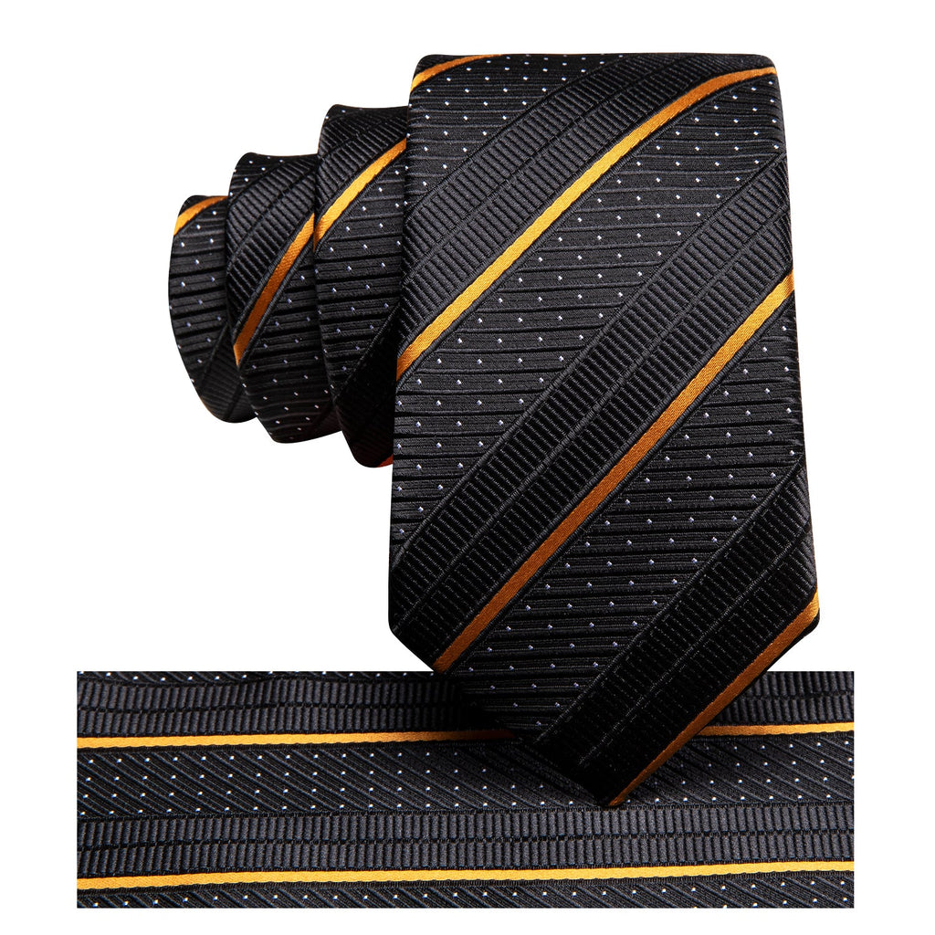 GentCrest Black Striped Tie Hanky Cufflinks Set - Image 5