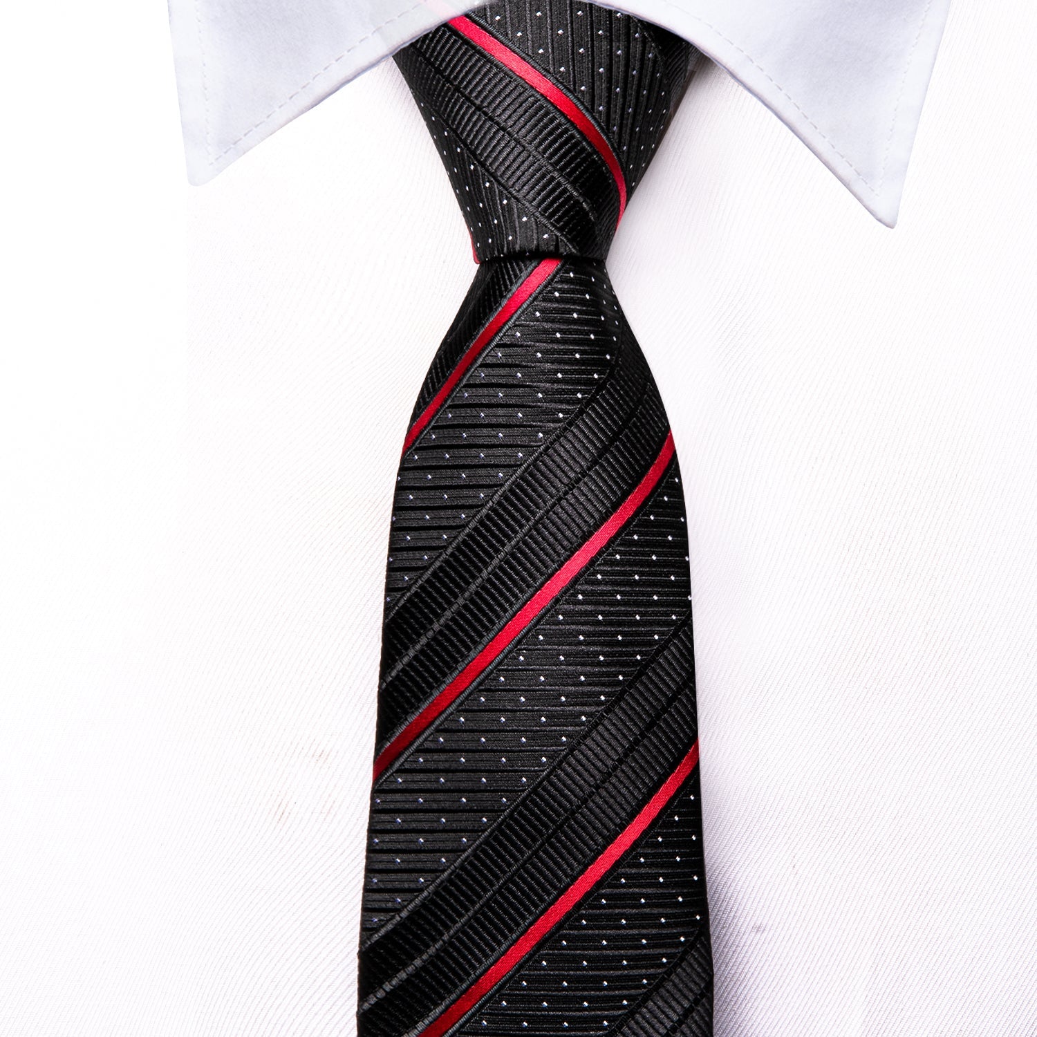 GentCrest Black Striped Tie Hanky Cufflinks Set - Image 5