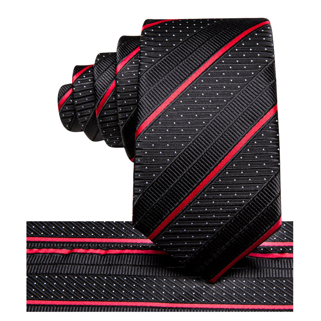 GentCrest Black Striped Tie Hanky Cufflinks Set - Image 4