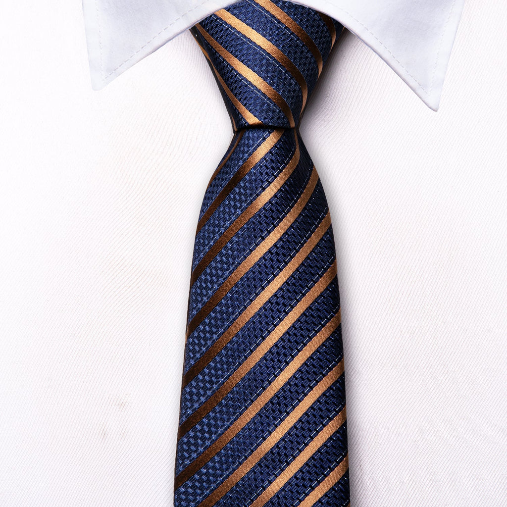 GentCrest Blue Striped Tie Hanky Cufflinks Set - Image 4