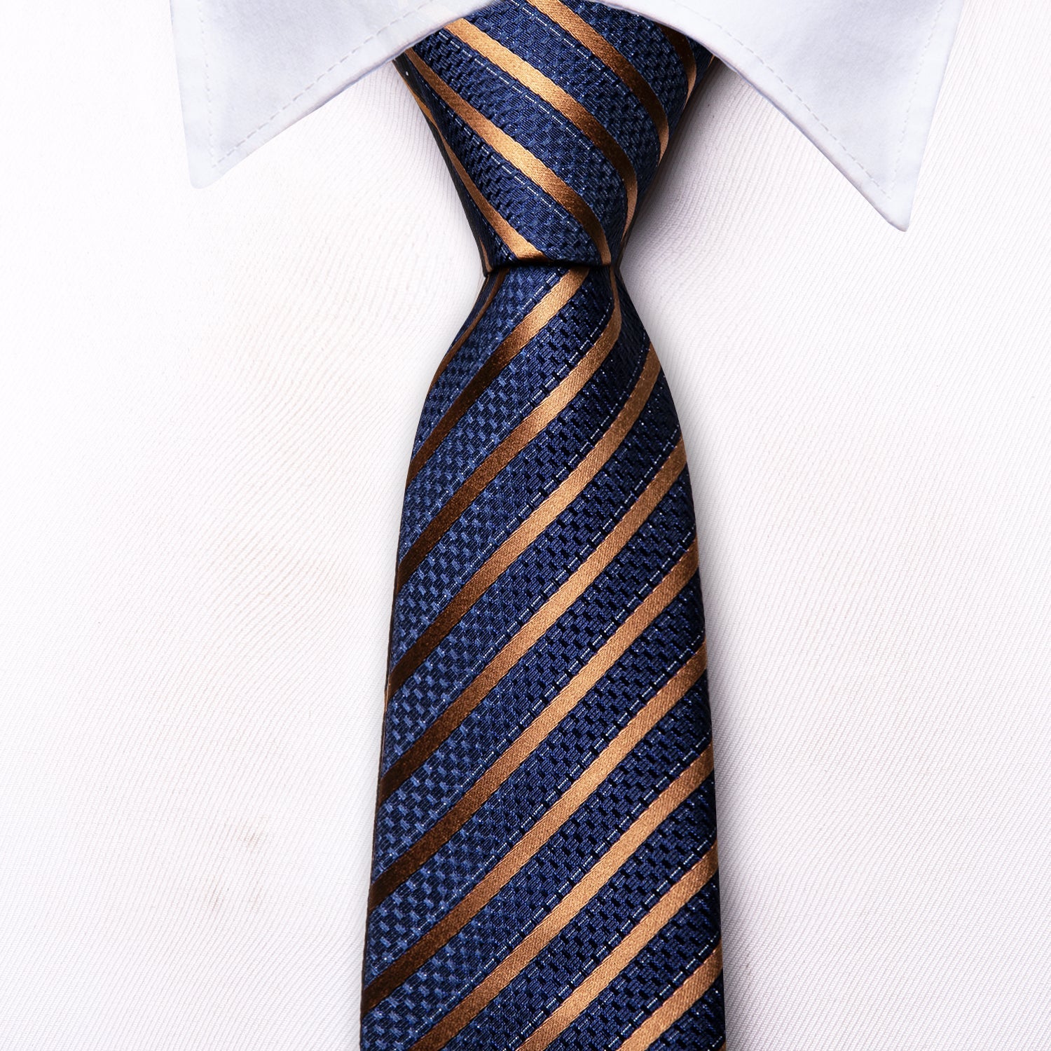 GentCrest Blue Striped Tie Hanky Cufflinks Set - Image 4