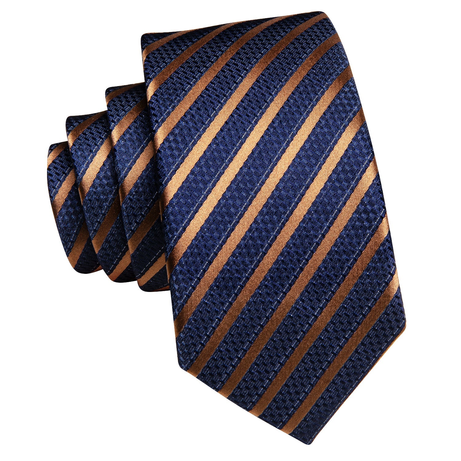 GentCrest Blue Striped Tie Hanky Cufflinks Set - Image 5