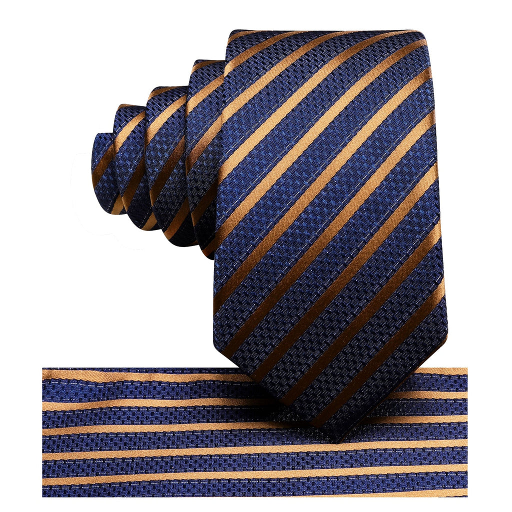 GentCrest Blue Striped Tie Hanky Cufflinks Set - Image 3