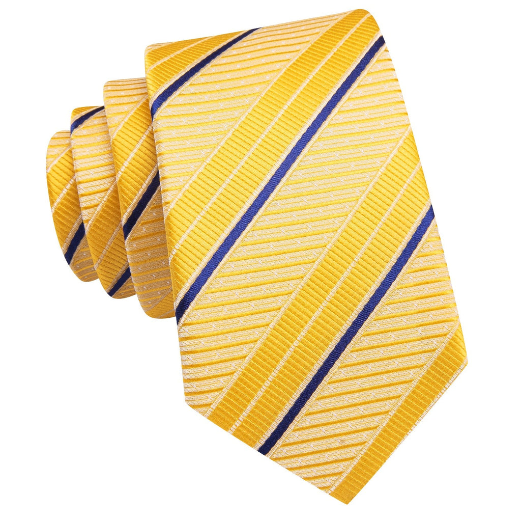 GentCrest Blue Striped Tie Hanky Cufflinks Set - Image 4