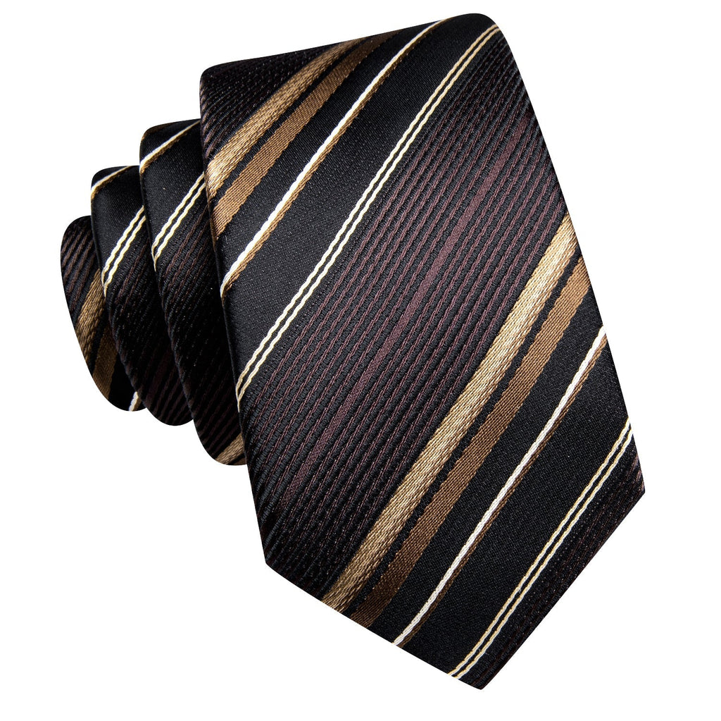 GentCrest Black Striped Tie Hanky Cufflinks Set - Image 4