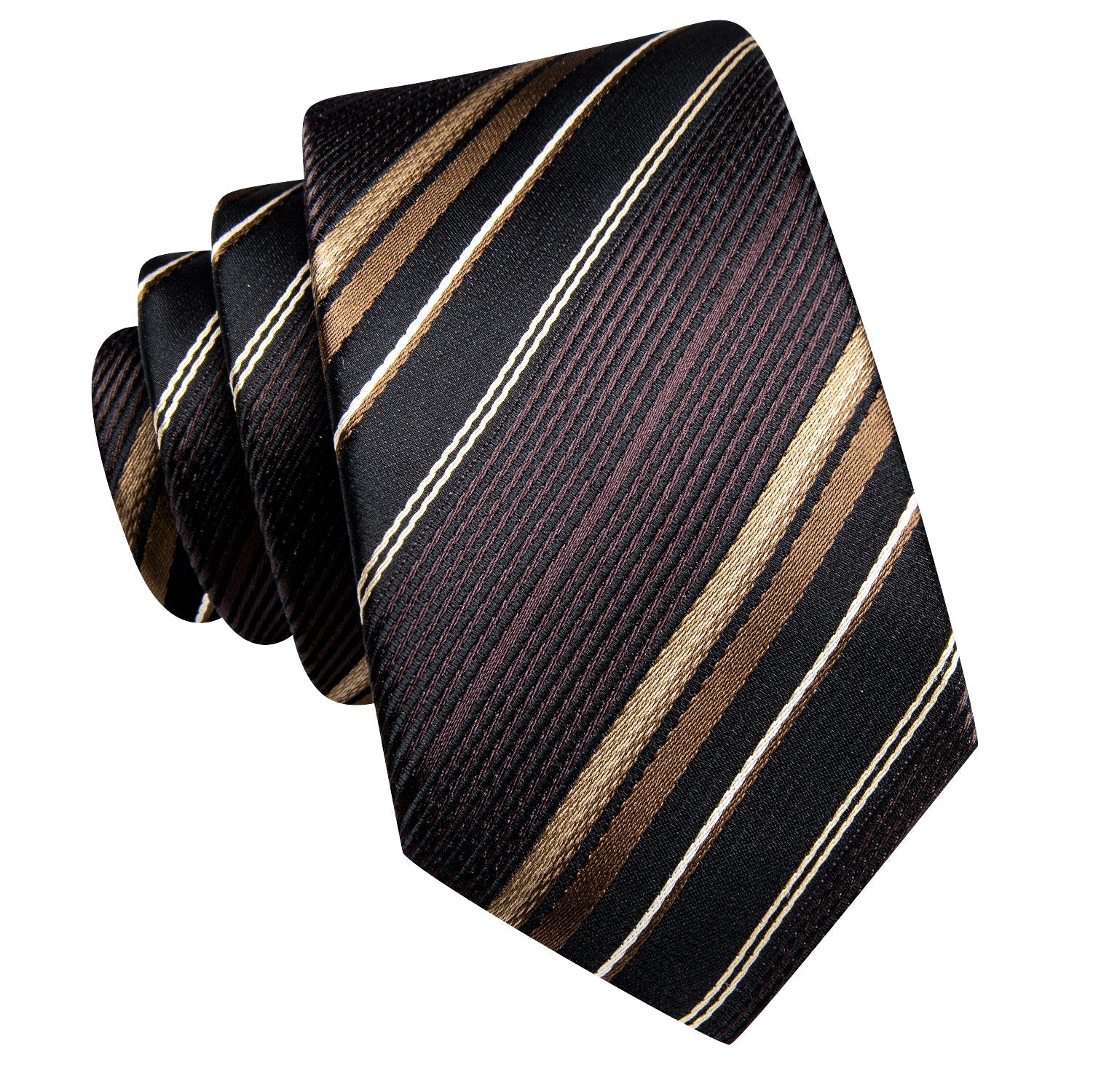 GentCrest Black Striped Tie Hanky Cufflinks Set - Image 4