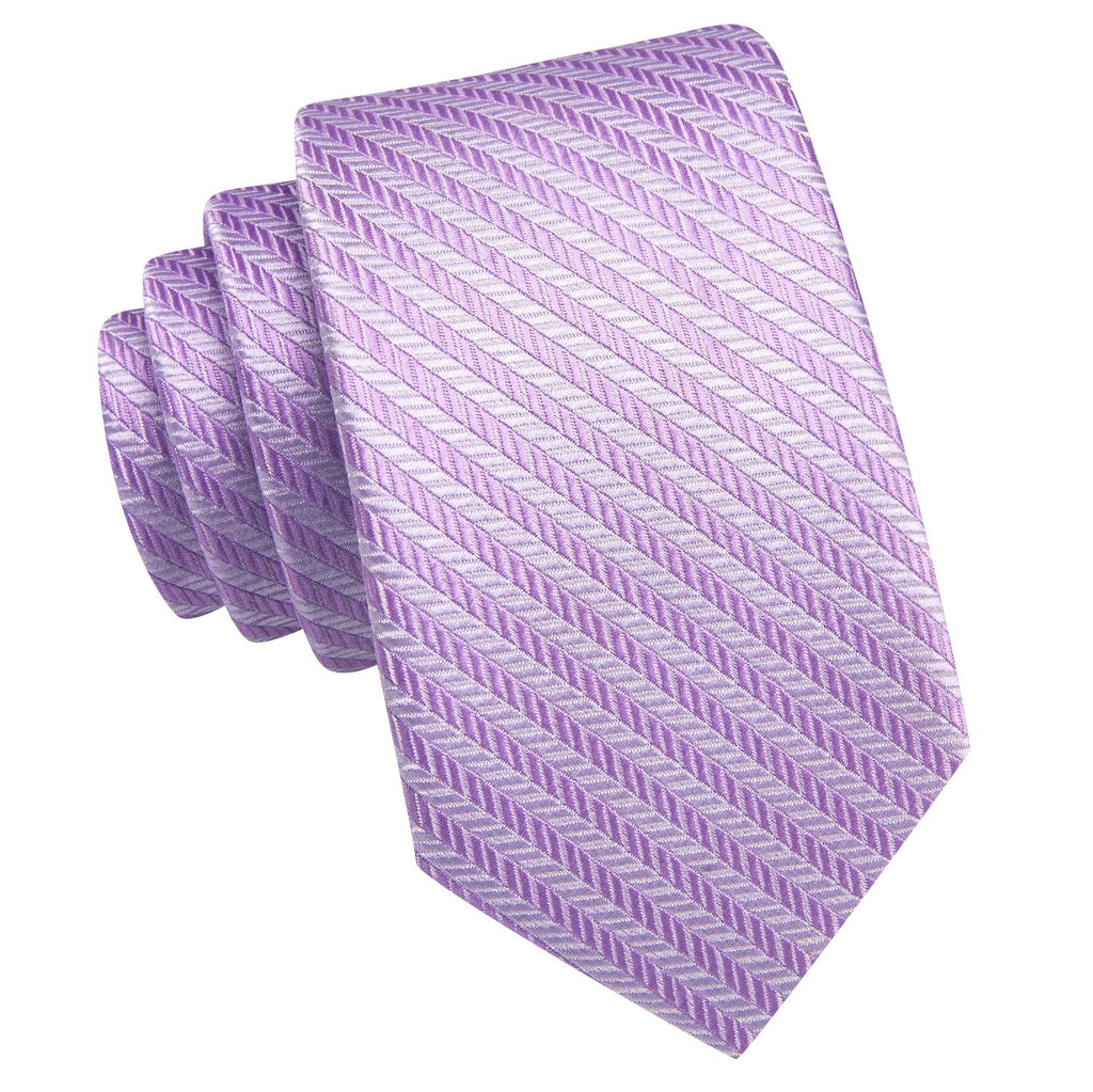 GentCrest Purple Striped Tie Hanky Cufflinks Set - Image 4