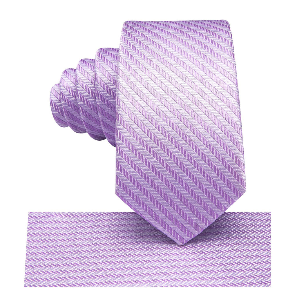 GentCrest Purple Striped Tie Hanky Cufflinks Set - Image 3