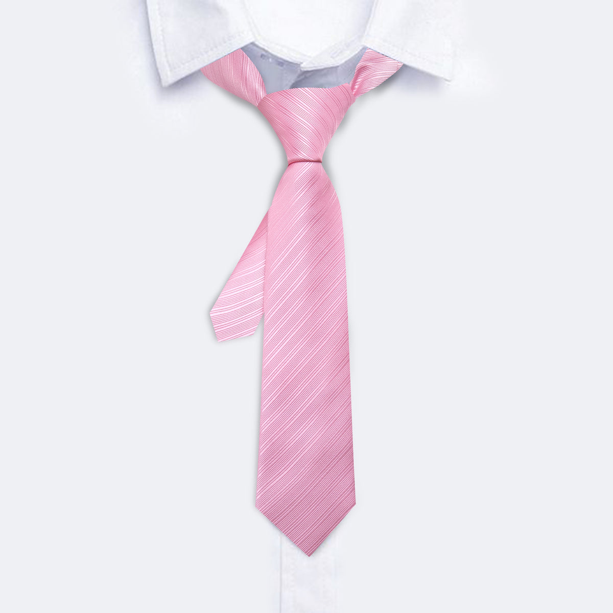 Pink Striped Children Silk Tie Set - GentCrest - View 2