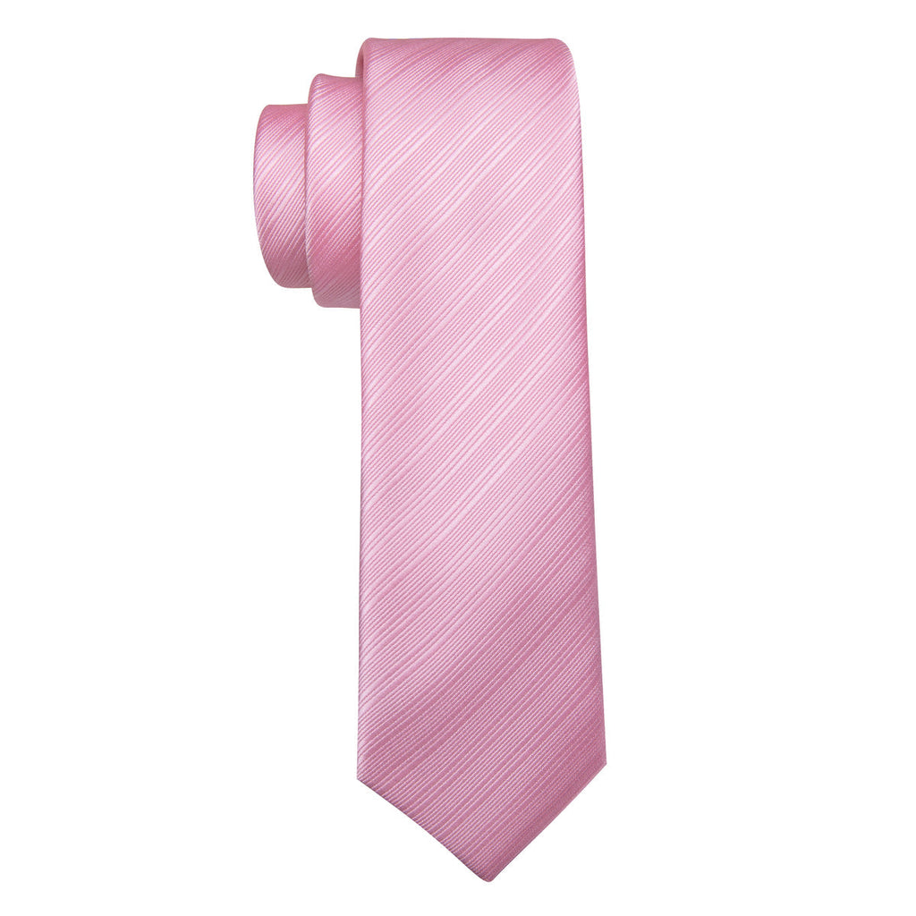 Pink Striped Children Silk Tie Set - GentCrest - View 6