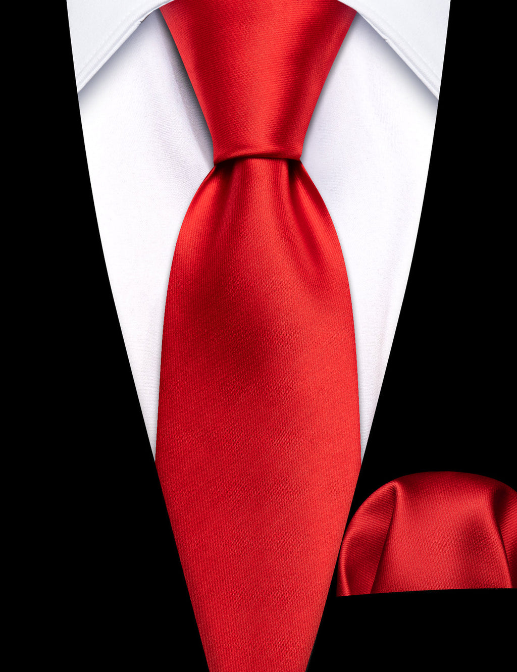 Red Solid Silk Children Silk Tie Set - GentCrest - View 2