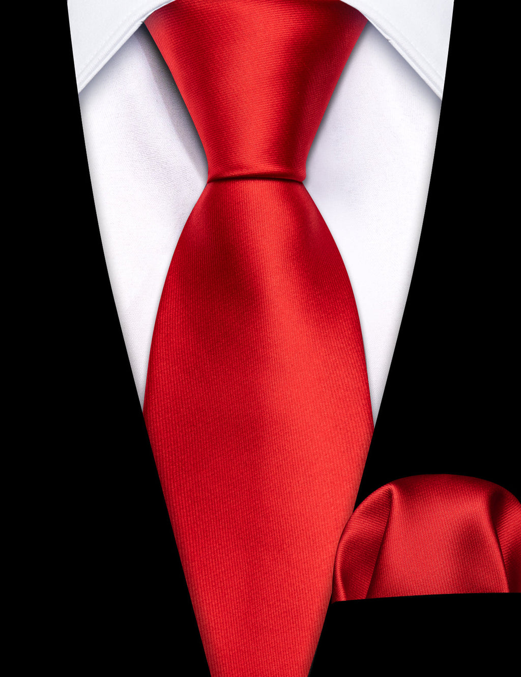 Red Solid Silk Children Silk Tie Set - GentCrest - View 3