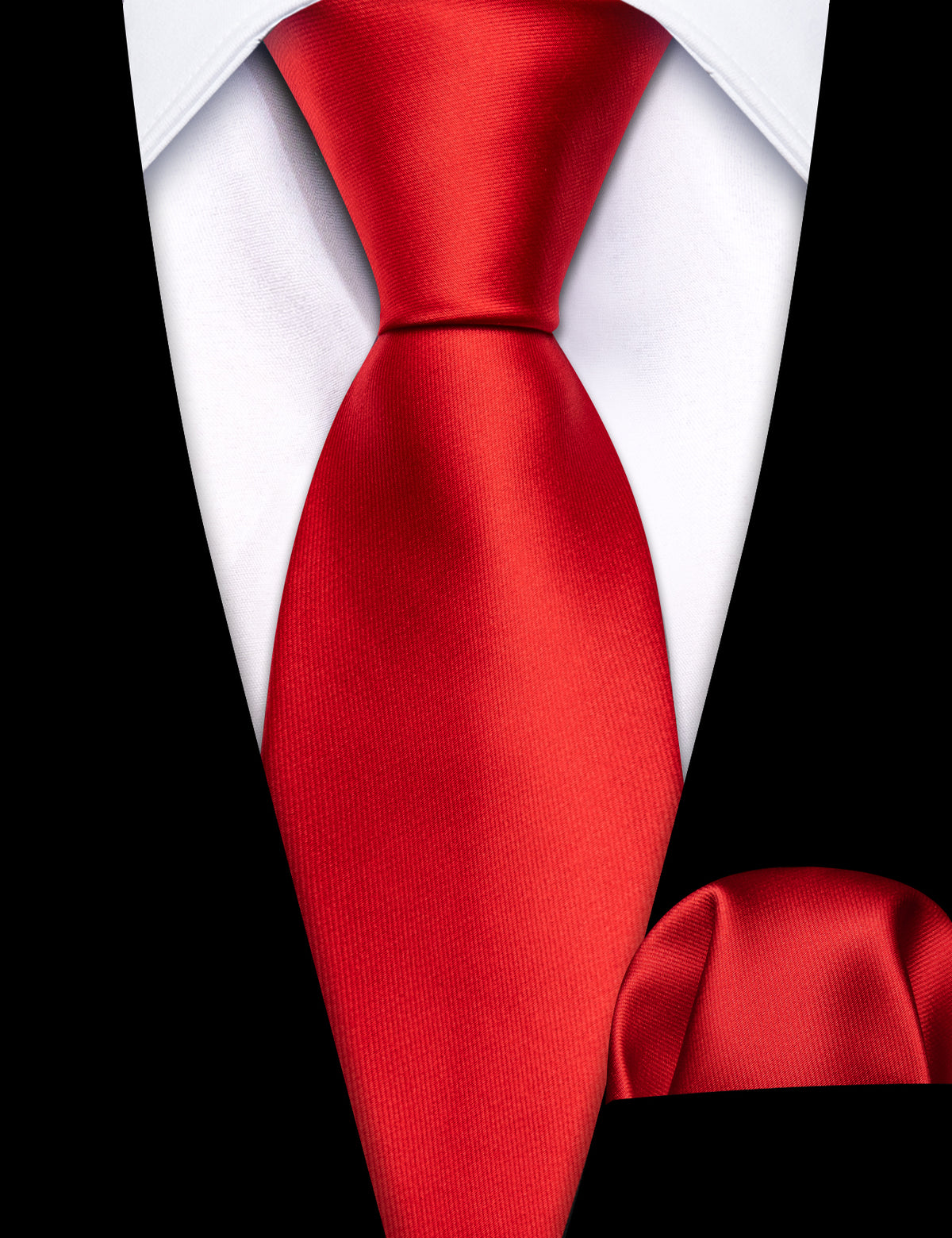 Red Solid Silk Children Silk Tie Set - GentCrest - View 3