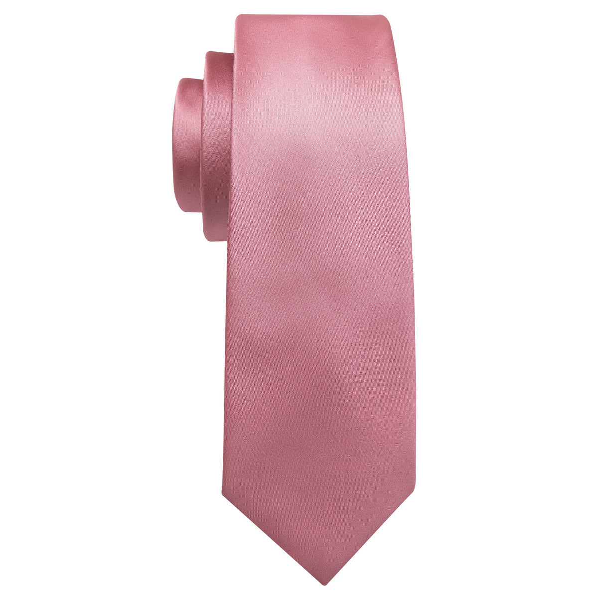 Pale Violet Red Solid Silk Tie Set - GentCrest - View 5