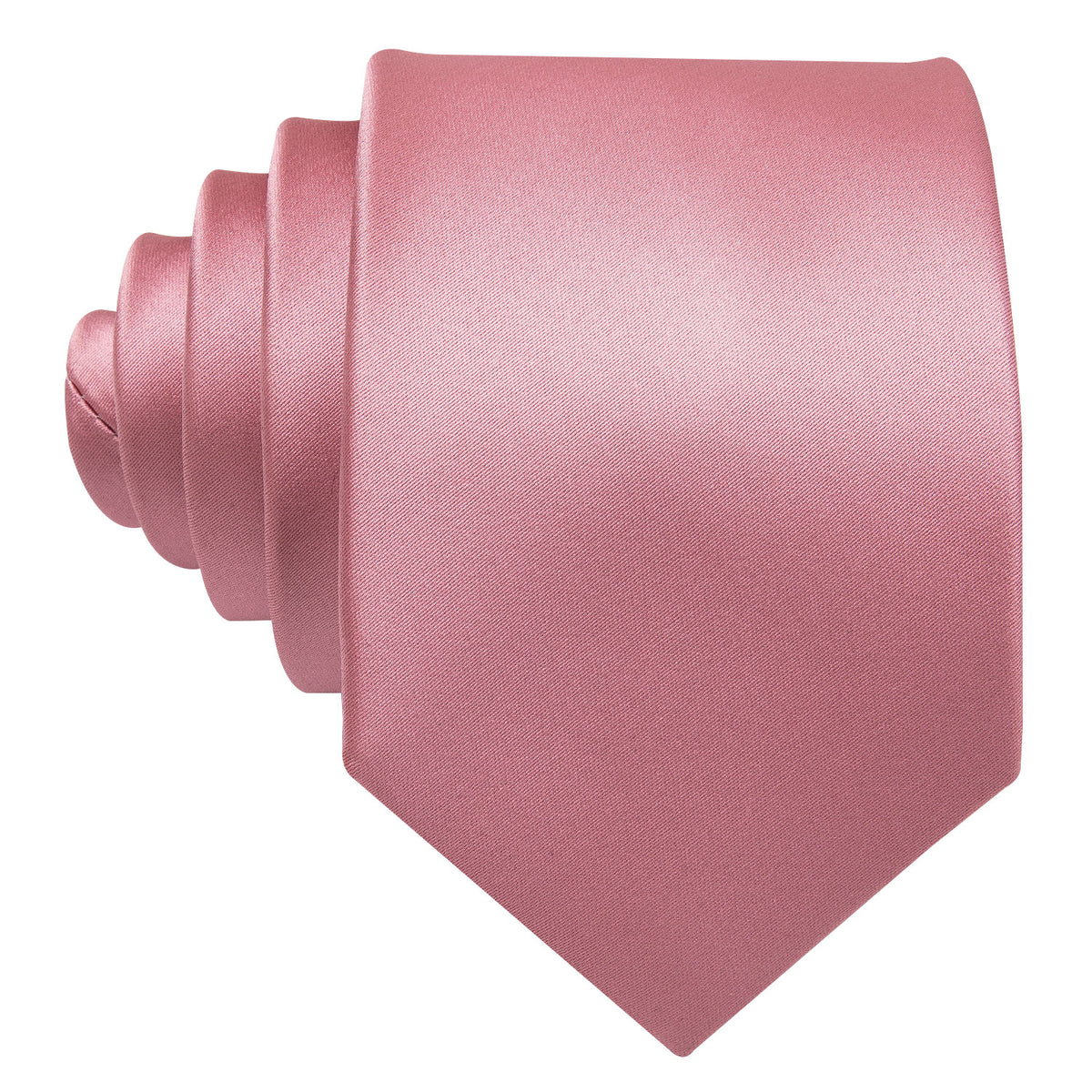 Pale Violet Red Solid Silk Tie Set - GentCrest - View 6