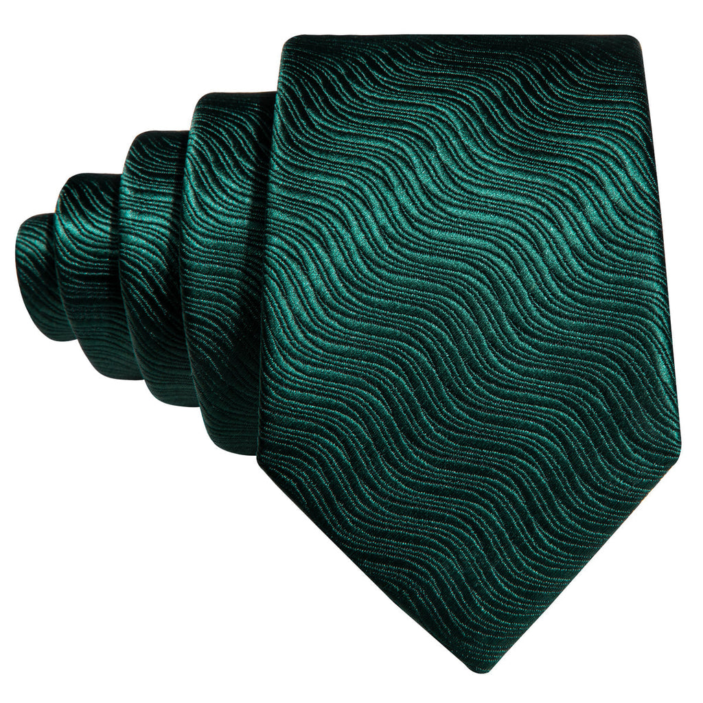 Green Solid Children Silk Tie Set - GentCrest - View 5