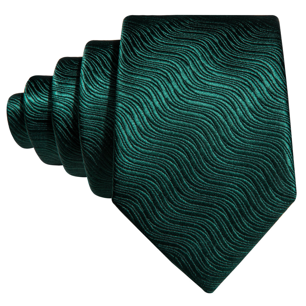 Green Solid Children Silk Tie Set - GentCrest - View 5