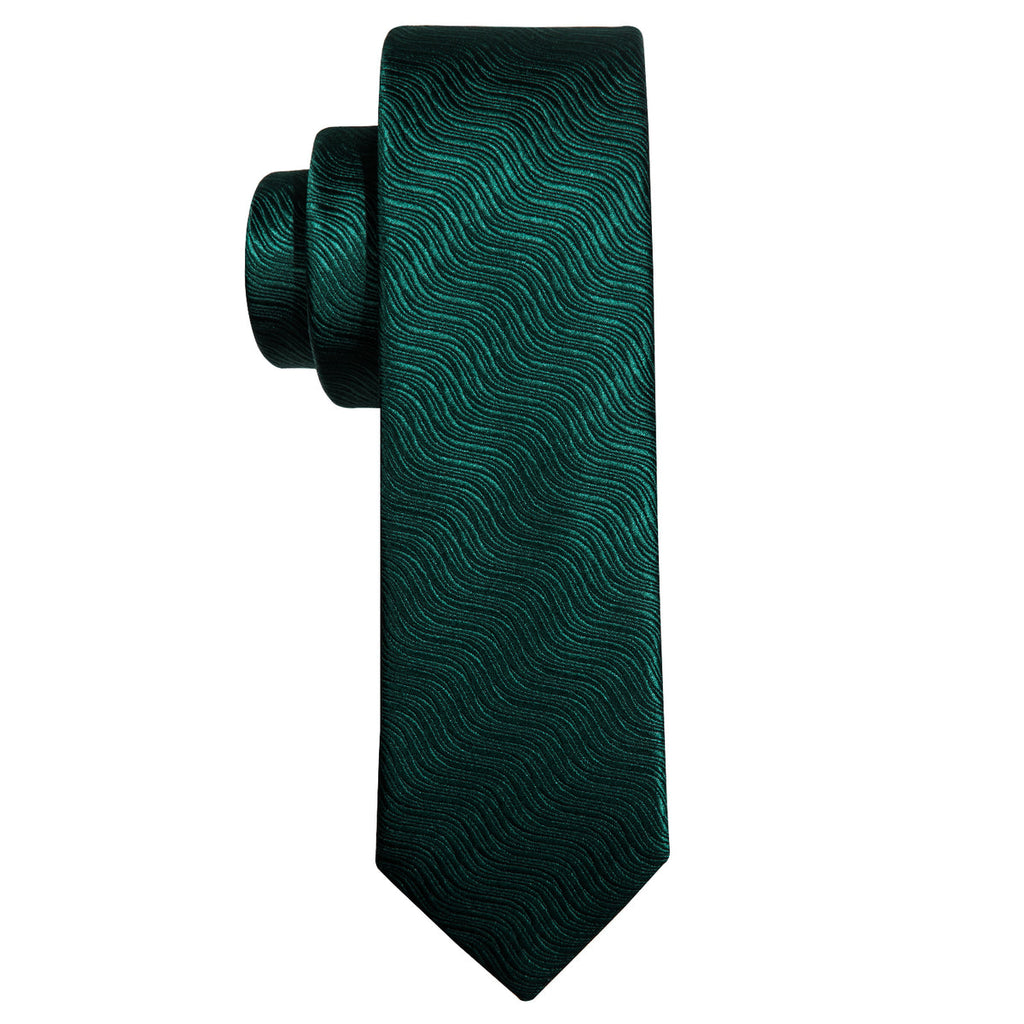 Green Solid Children Silk Tie Set - GentCrest - View 4