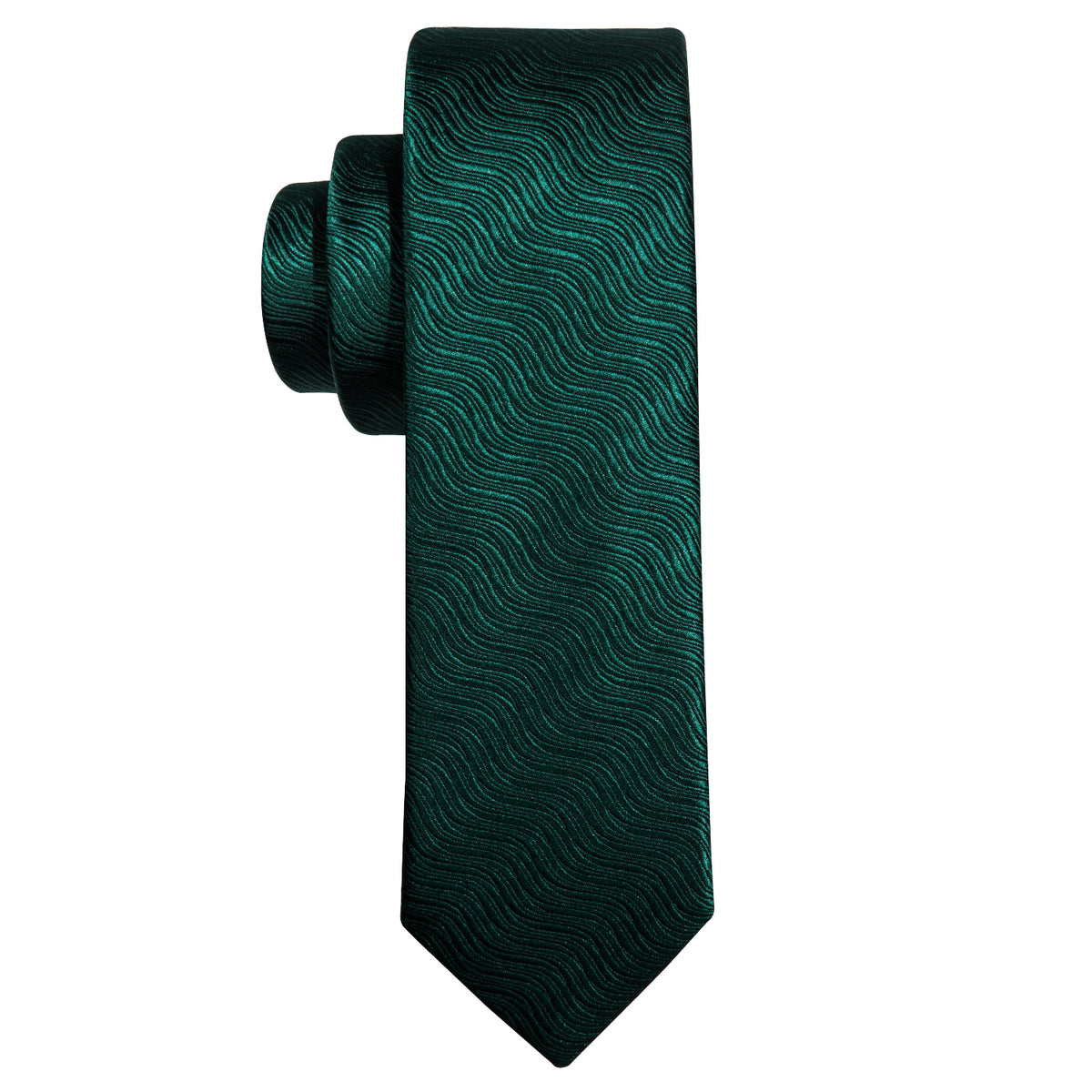 Green Solid Children Silk Tie Set - GentCrest - View 4