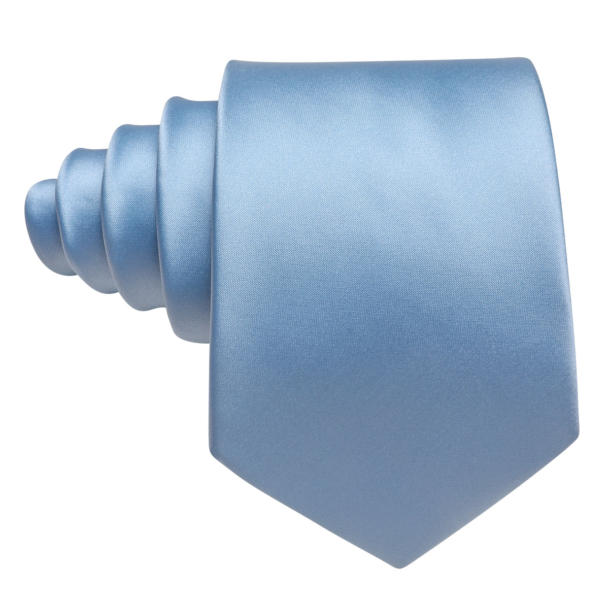 Sky Blue Solid Silk Tie Set - GentCrest - View 6
