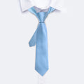Sky Blue Solid Silk Tie Set - GentCrest
