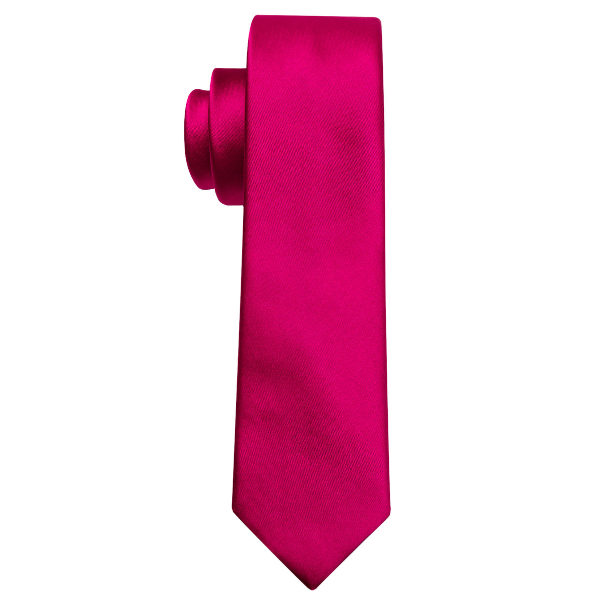 Rose Red Solid Silk Tie Set - GentCrest - View 2