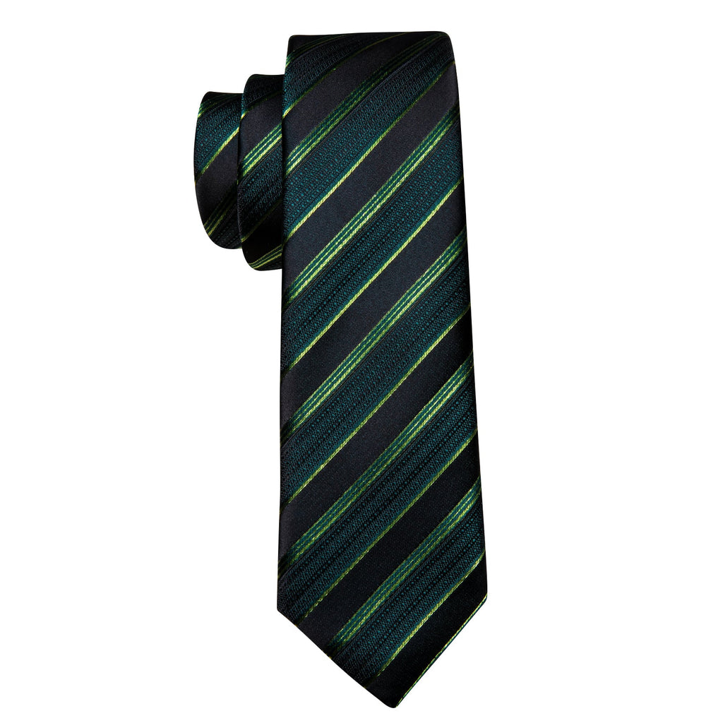 GentCrest Green Striped Tie Hanky Cufflinks Set - Image 4