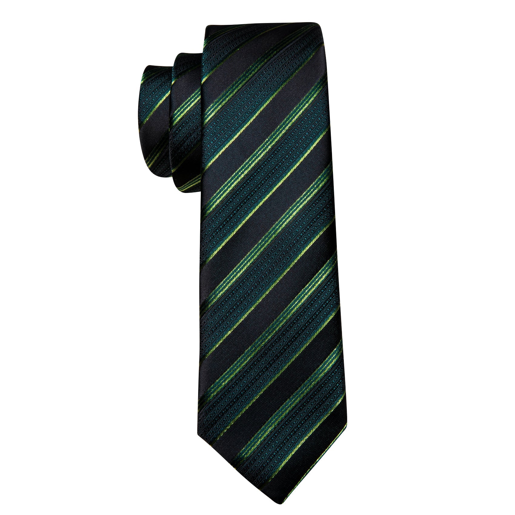 GentCrest Green Striped Tie Hanky Cufflinks Set - Image 4