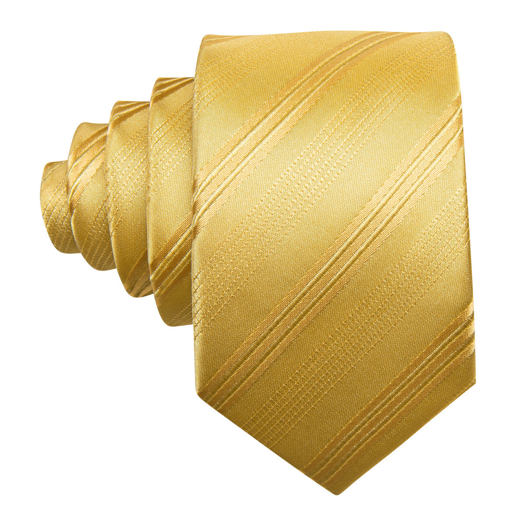 Gold Striped Children Silk Tie Set - GentCrest - View 6