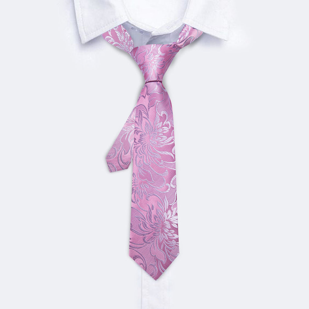 Pink Paisley Children's Silk Tie Set - GentCrest