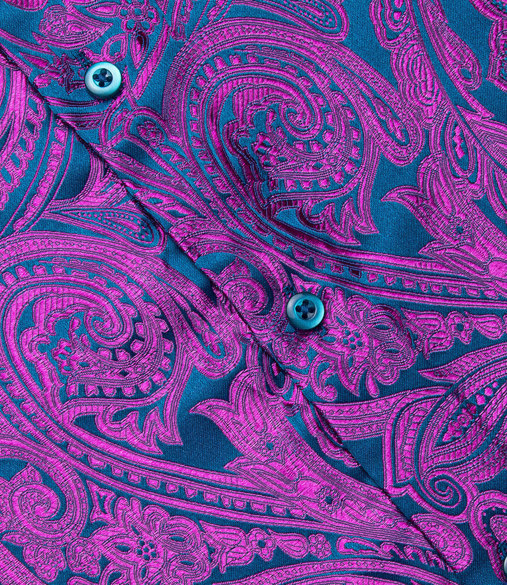 GentCrest Purple Paisley Shirt - Image 5