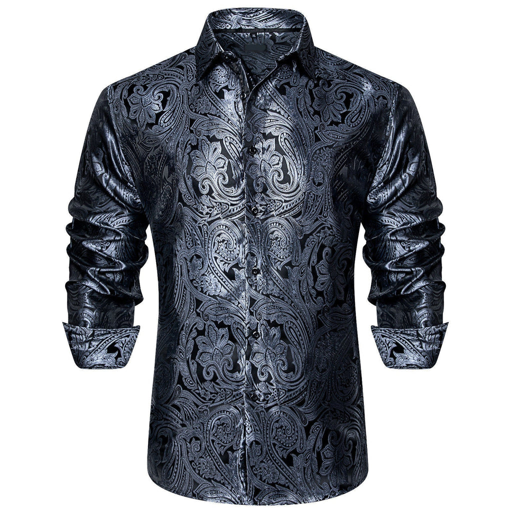 GentCrest Grey Paisley Shirt - Image 1