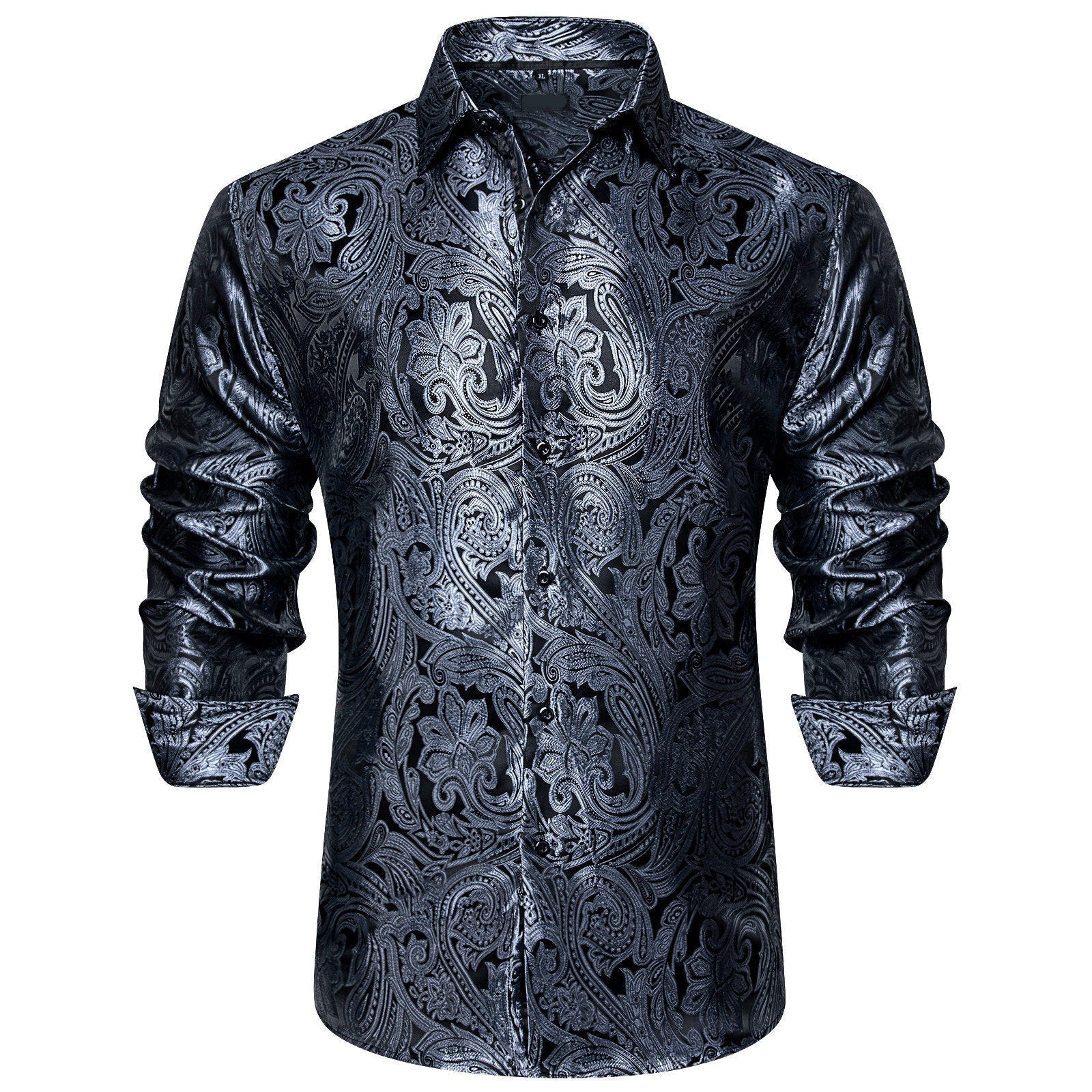 GentCrest Grey Paisley Shirt - Image 1