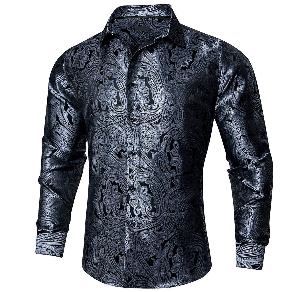 GentCrest Grey Paisley Shirt - Image 2