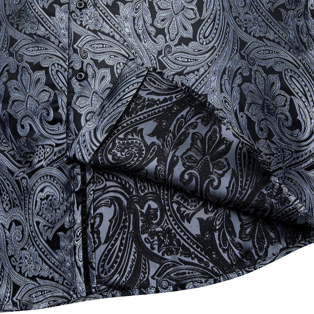 GentCrest Grey Paisley Shirt - Image 4