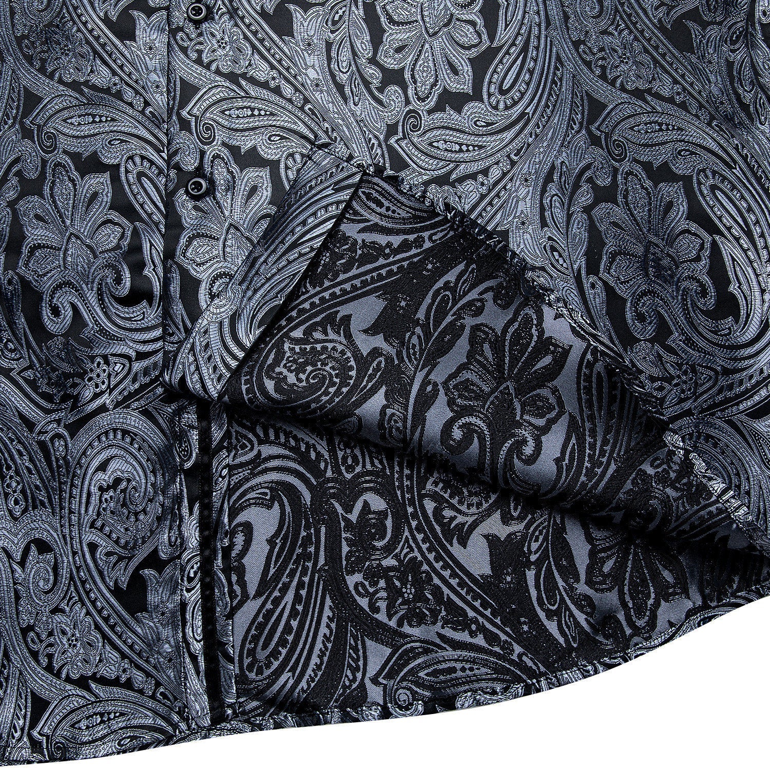 GentCrest Grey Paisley Shirt - Image 4