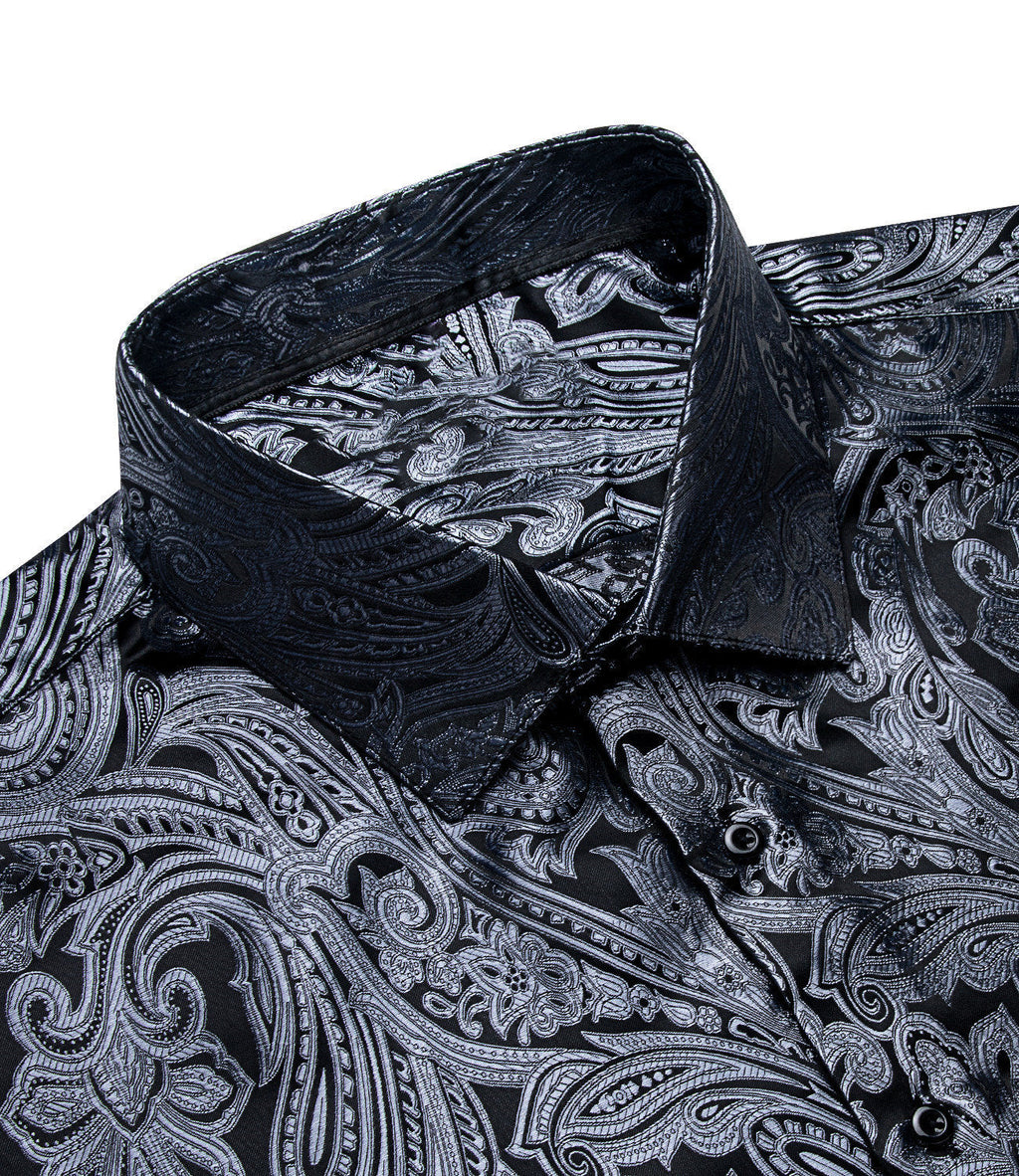 GentCrest Grey Paisley Shirt - Image 6