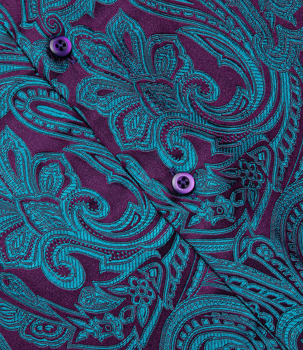 GentCrest Blue Paisley Shirt - Image 5