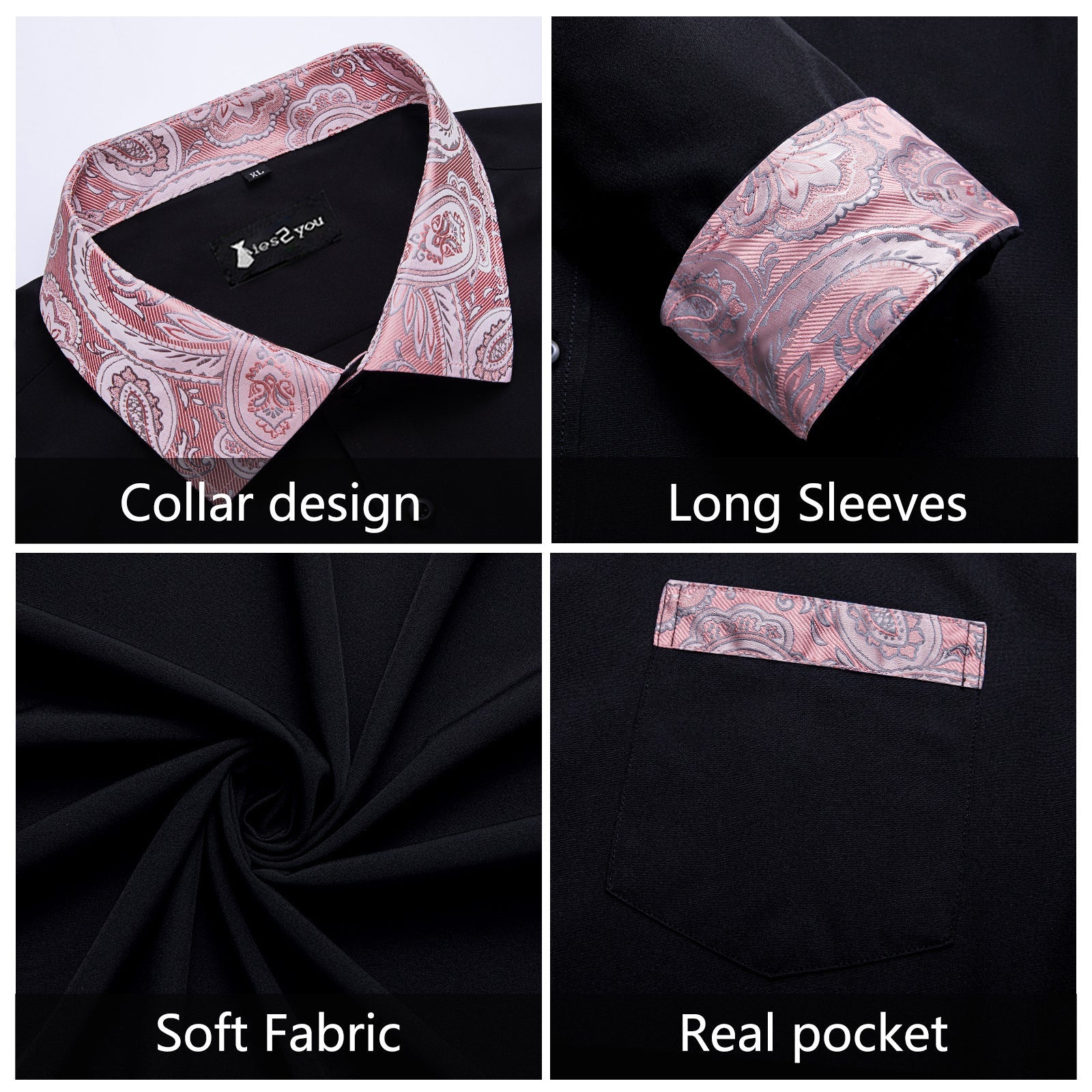 GentCrest Black Solid Shirt - Image 4
