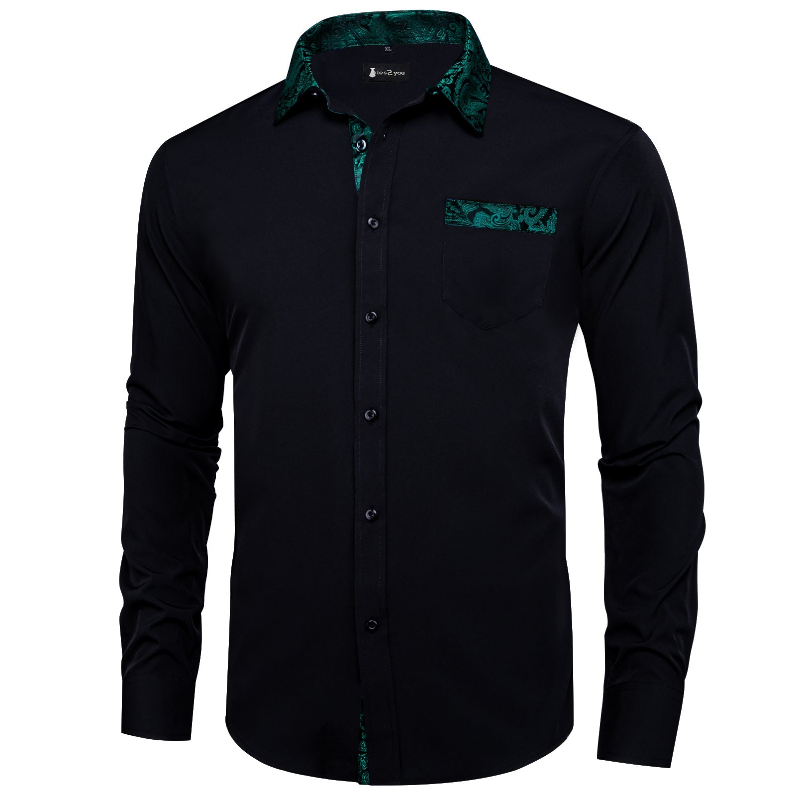 GentCrest Black Solid Shirt - Image 2