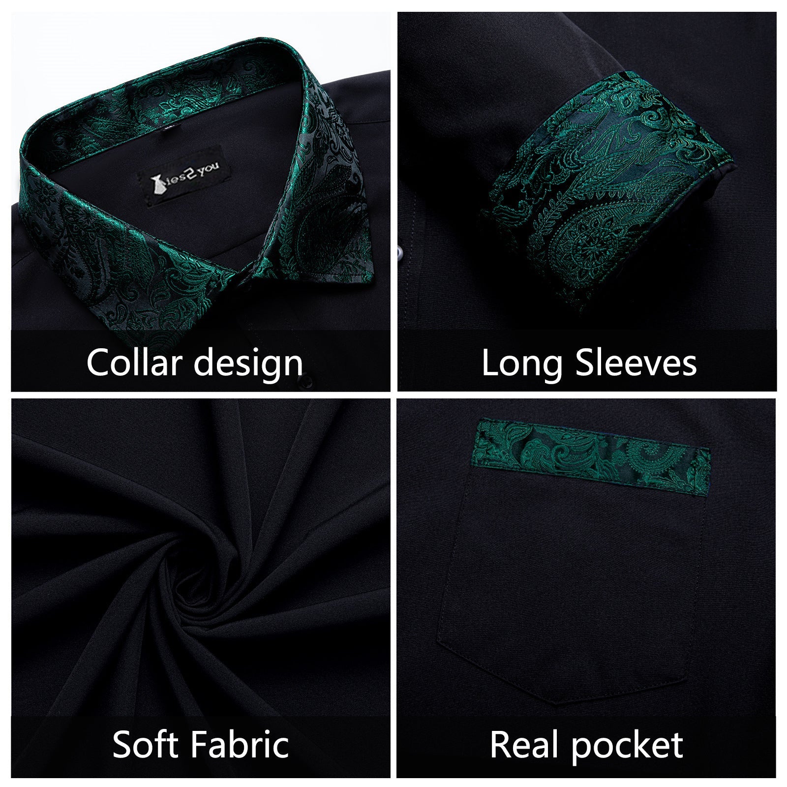 GentCrest Black Solid Shirt - Image 4