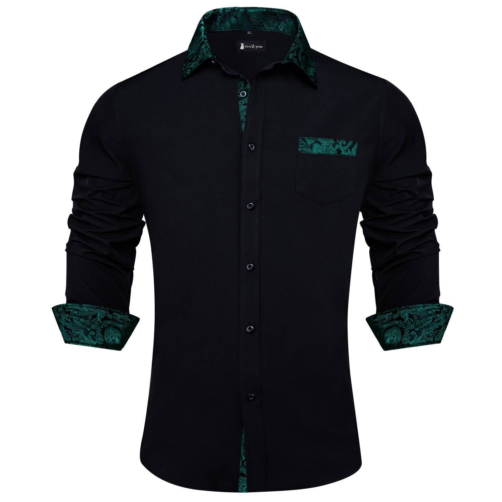 GentCrest Black Solid Shirt - Image 1