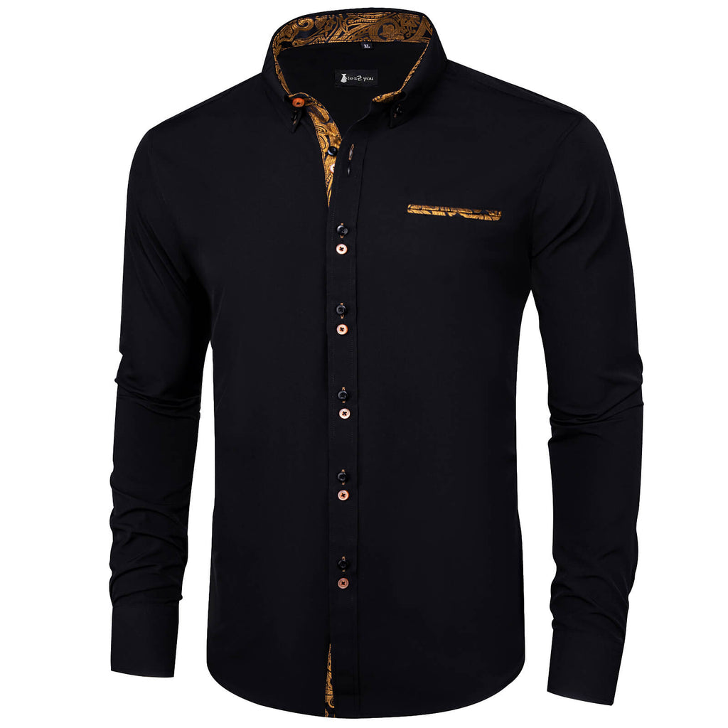 GentCrest Black Splicing Shirt - Image 2