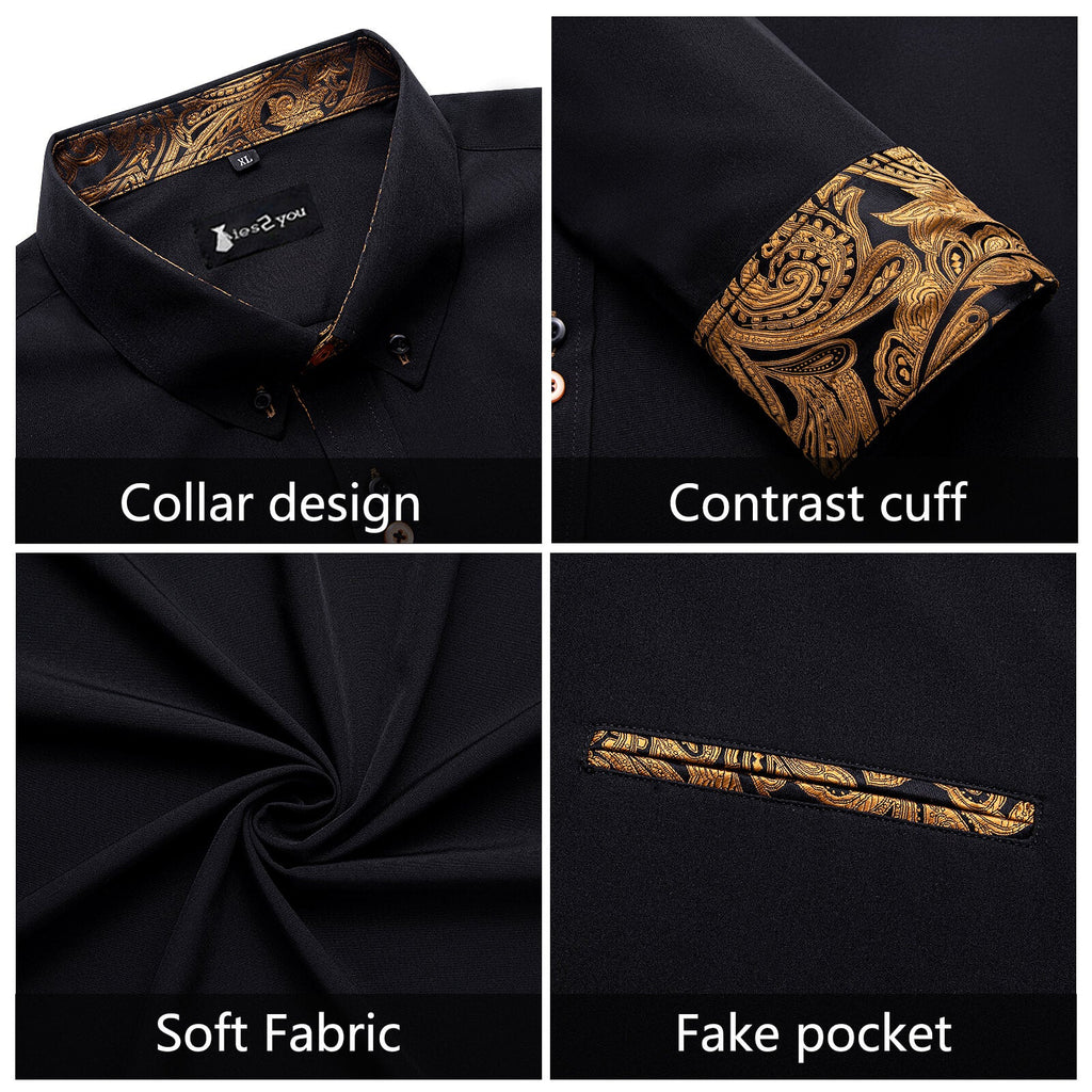 GentCrest Black Splicing Shirt - Image 5