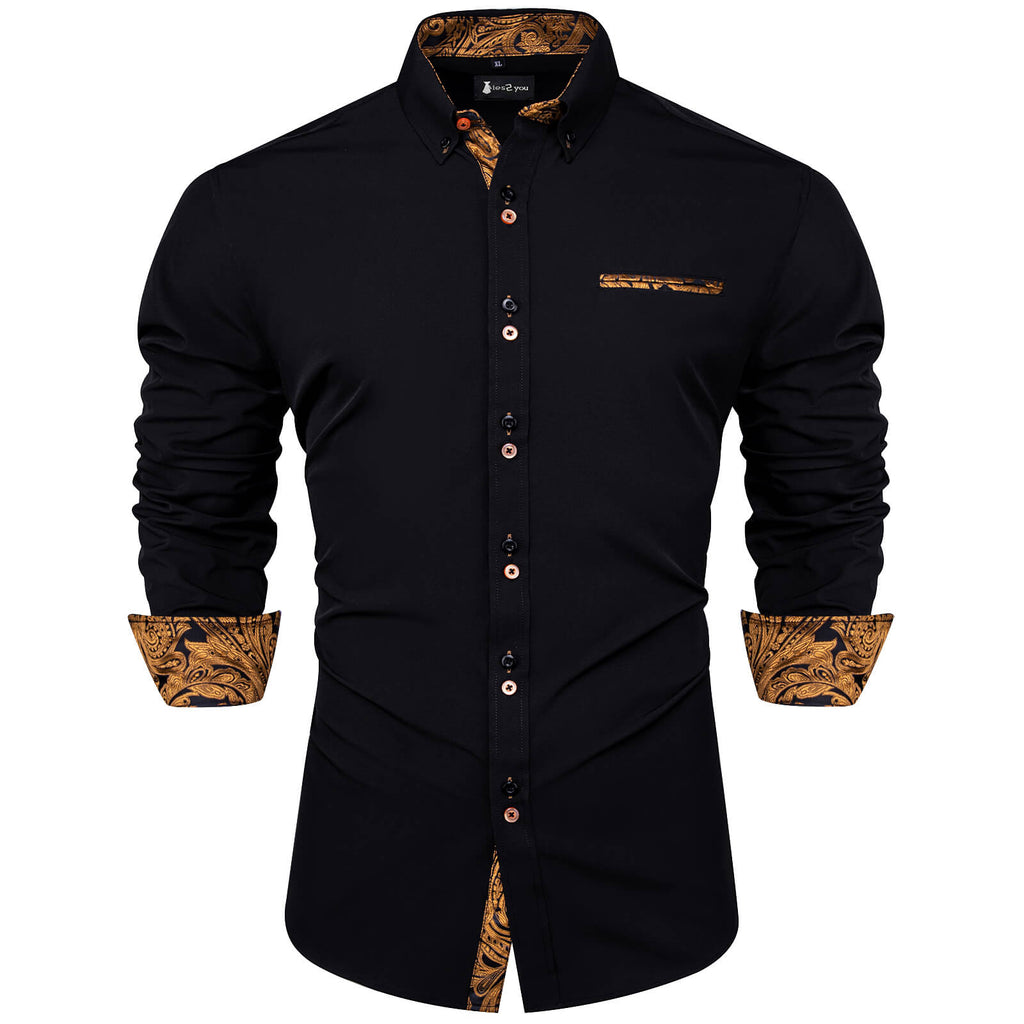 GentCrest Black Splicing Shirt - Image 1