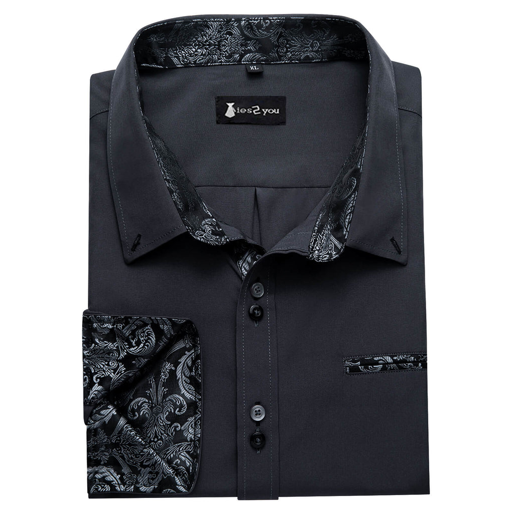 GentCrest Grey Solid Shirt - Image 4