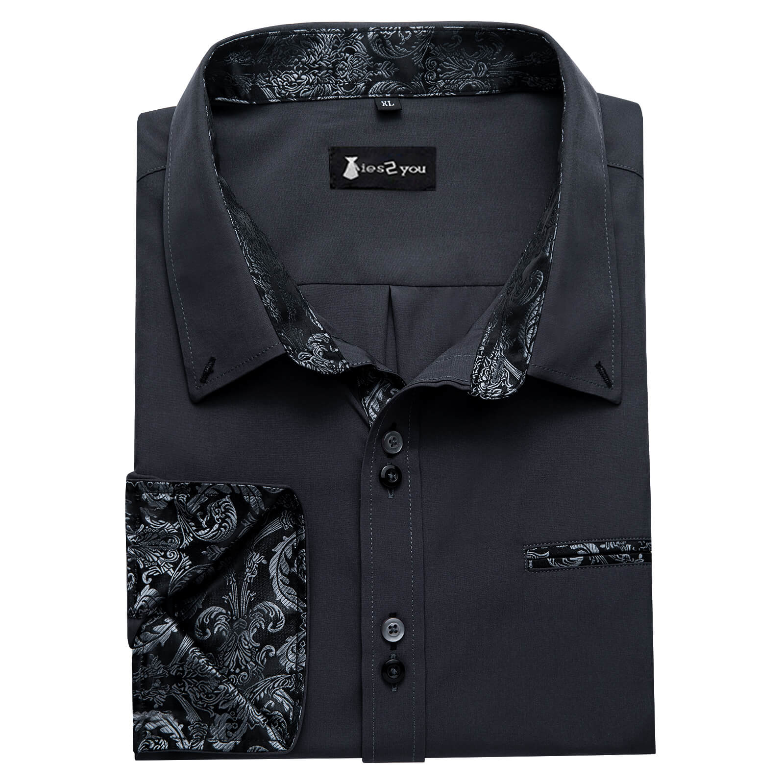 GentCrest Grey Solid Shirt - Image 4