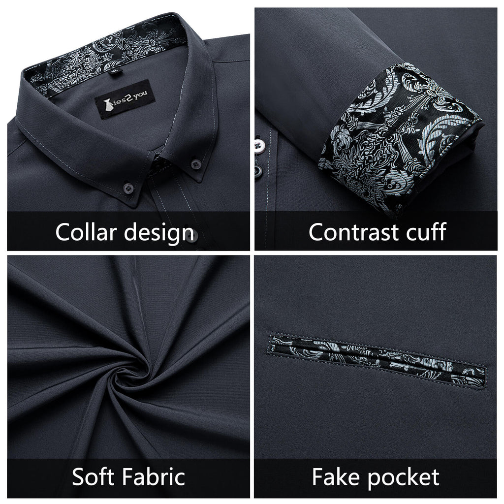 GentCrest Grey Solid Shirt - Image 5