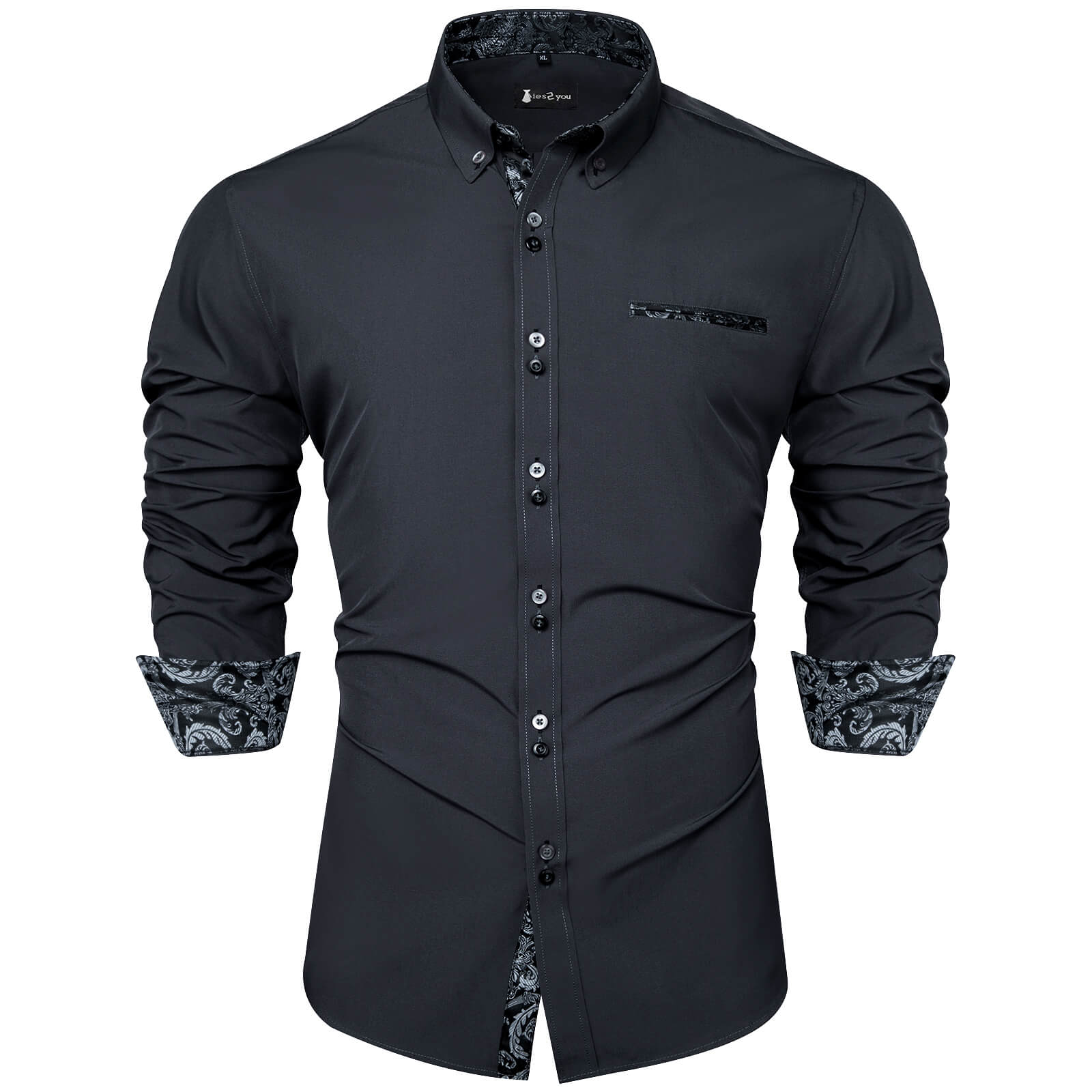 GentCrest Grey Solid Shirt - Image 1
